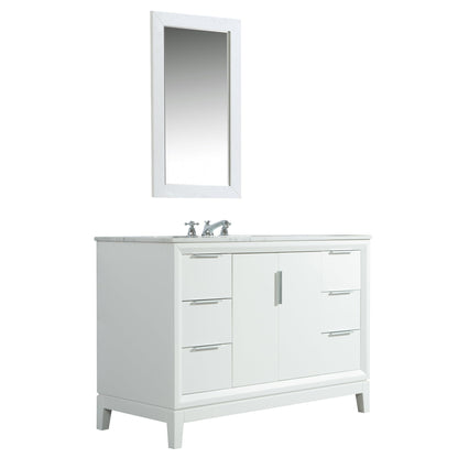 Elizabeth 48-Inch Single Sink Carrara White Marble Vanity In Pure White  With F2-0009-01-BX Lavatory Faucet(s)