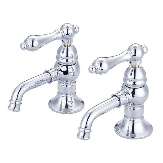 Vintage Classic Basin Cocks Lavatory Faucets With Metal Lever Handles Without Labels