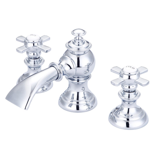 Modern Classic Widespread Lavatory Faucets With Pop-Up Drain With Flat Cross Handles