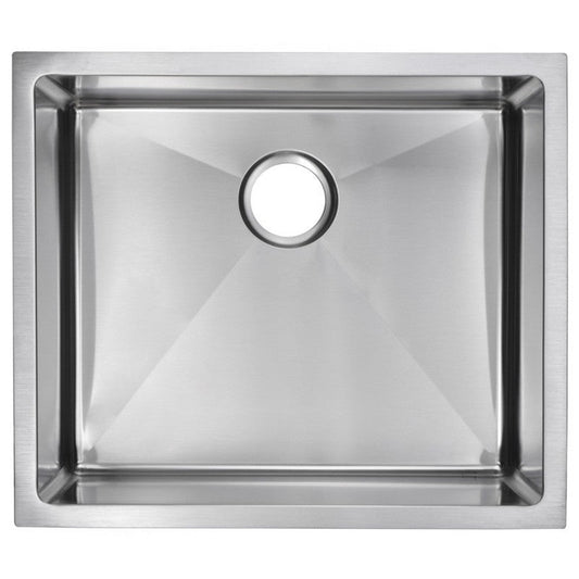 23 Inch X 20 Inch 15mm Corner Radius Single Bowl Stainless Steel Hand Made Undermount Kitchen Sink